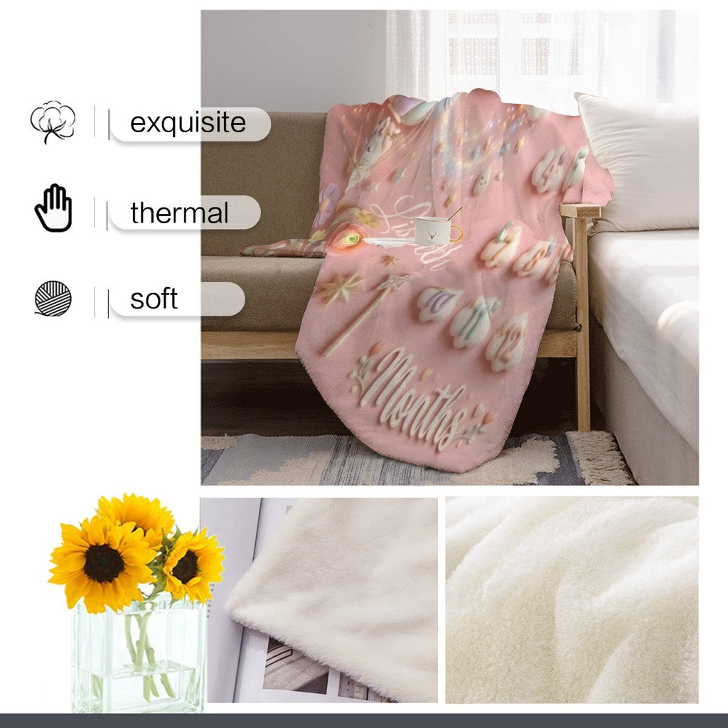 Personalized Unicorn Baby Milestone Blanket with Name