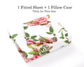 DaDa Bedding Romantic Roses Floral Fitted Sheet Set — Pink