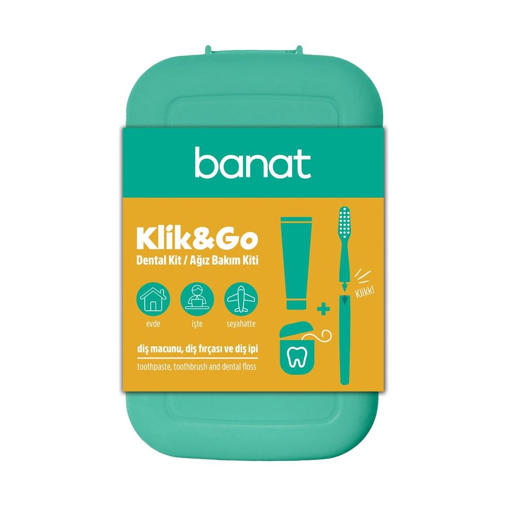 Banat Klick & Go Travel Oral Care Kit with Toothpaste & Floss