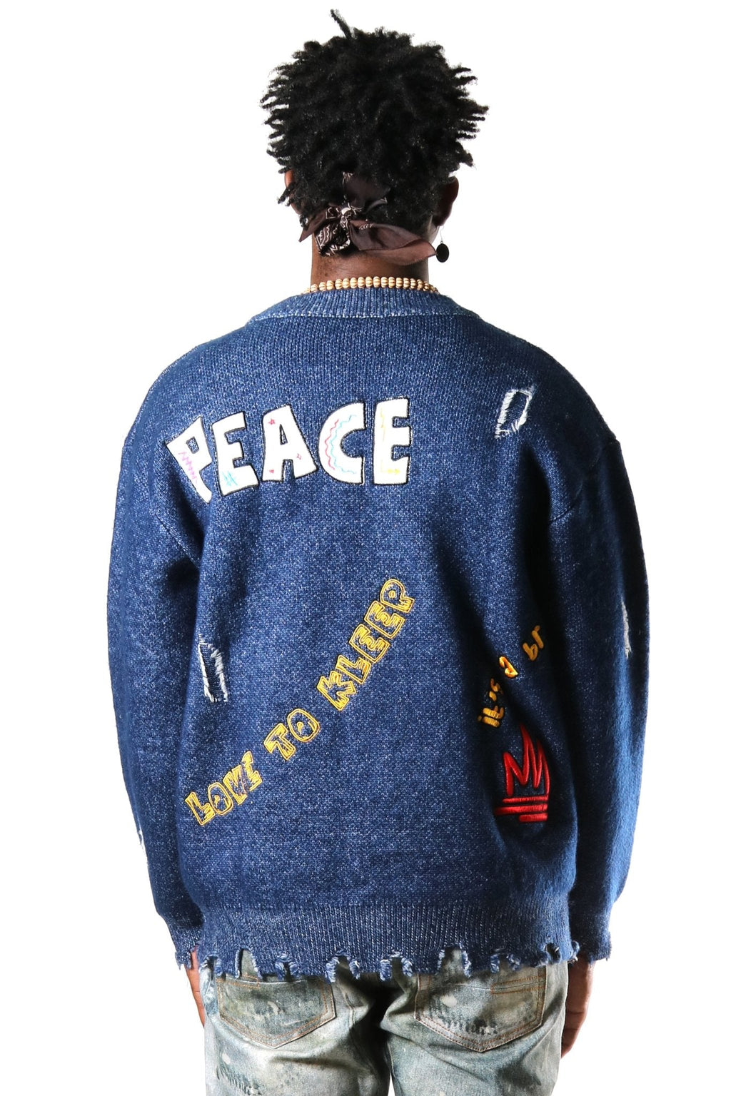 MAINZ Men's Embroidered Patch Cardigan