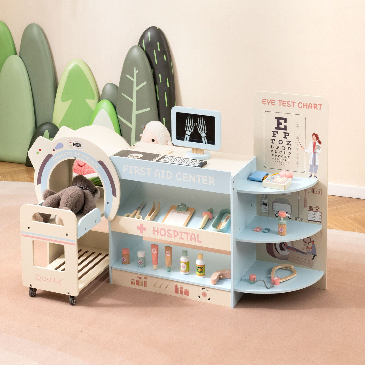 Kids' Wooden Doctor Pretend Play Hospital Set