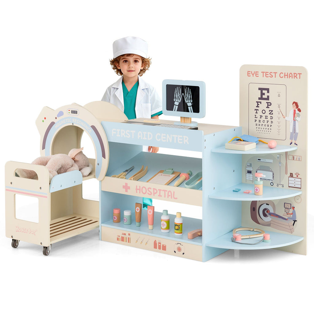 Kids' Wooden Doctor Pretend Play Hospital Set