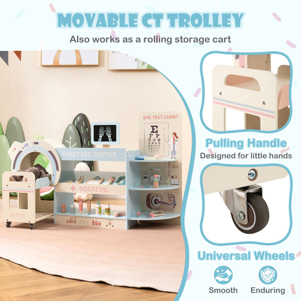 Kids' Wooden Doctor Pretend Play Hospital Set