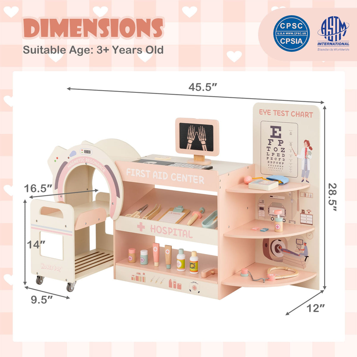 Kids' Wooden Doctor Pretend Play Hospital Set