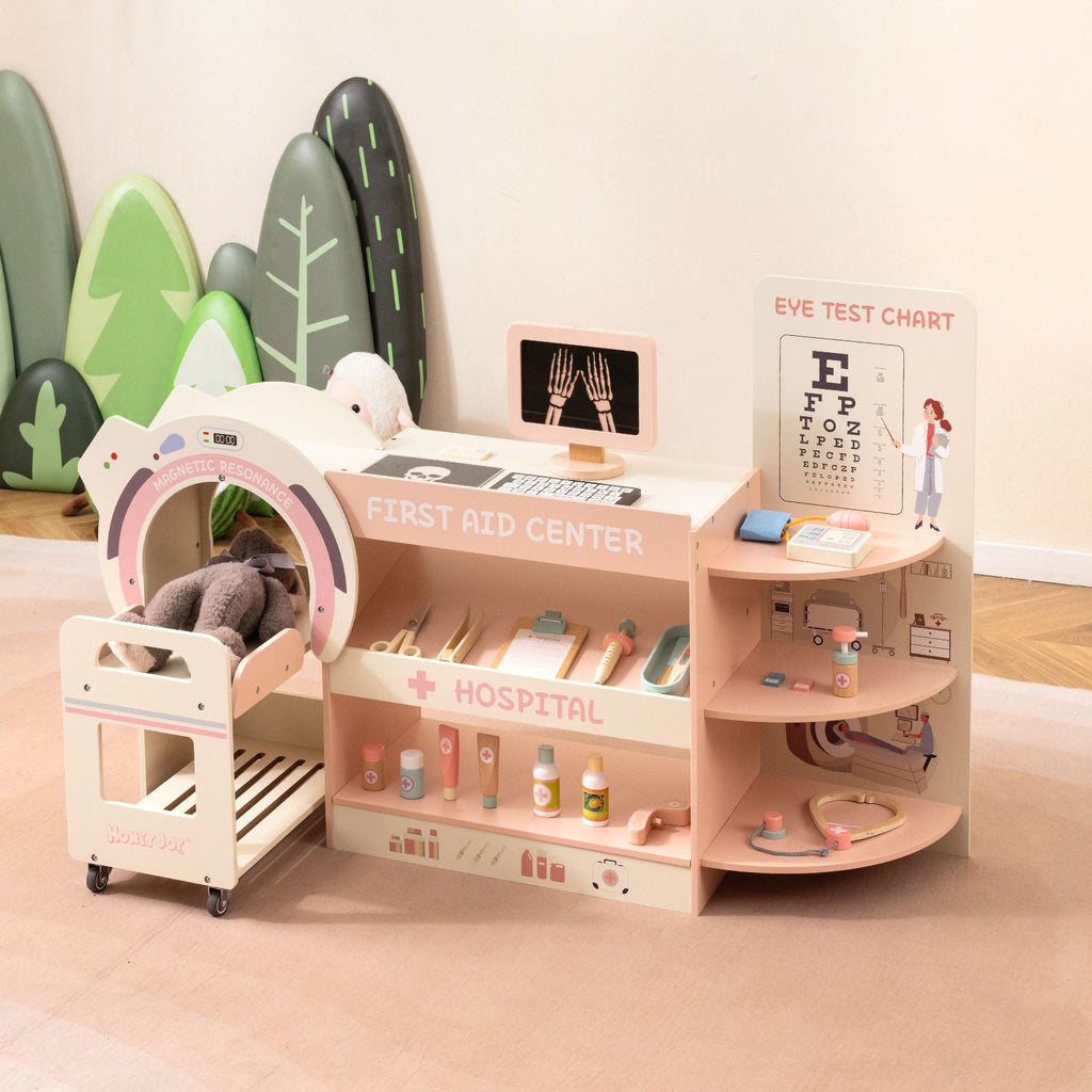 Kids' Wooden Doctor Pretend Play Hospital Set