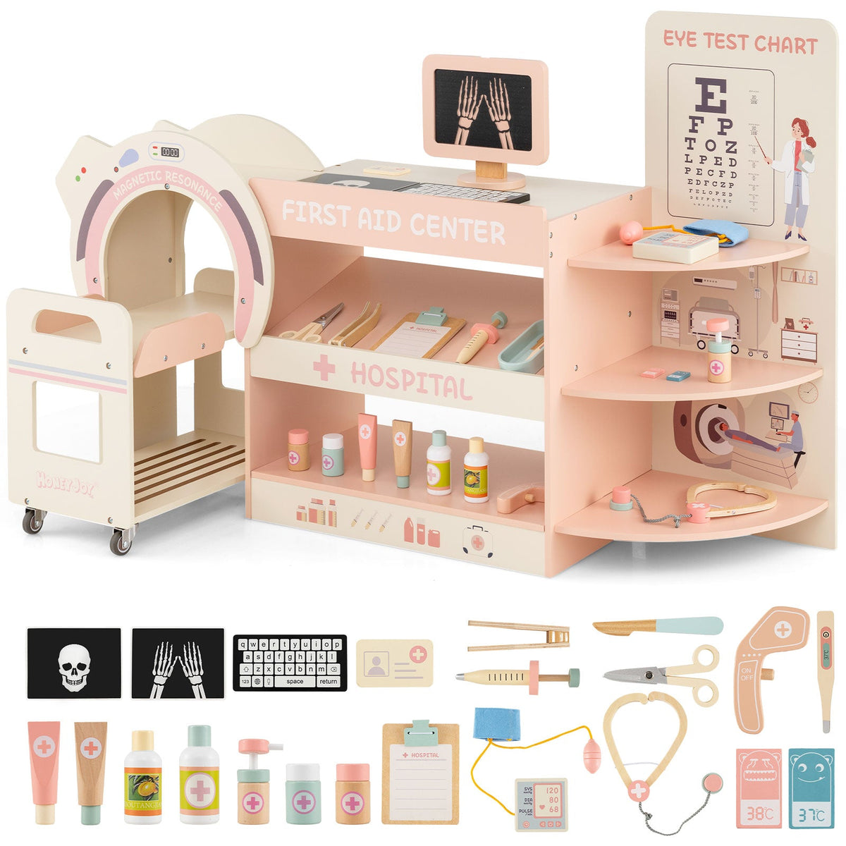 Kids' Wooden Doctor Pretend Play Hospital Set