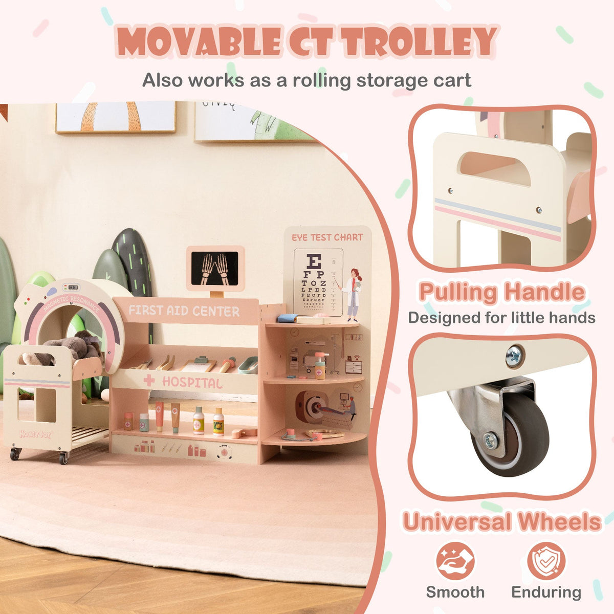 Kids' Wooden Doctor Pretend Play Hospital Set