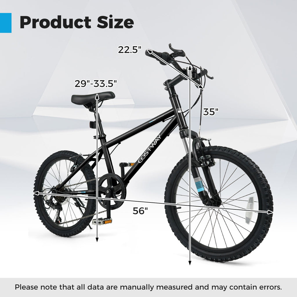 Kids' Mountain Bike – 20 or 24 Inch, Black
