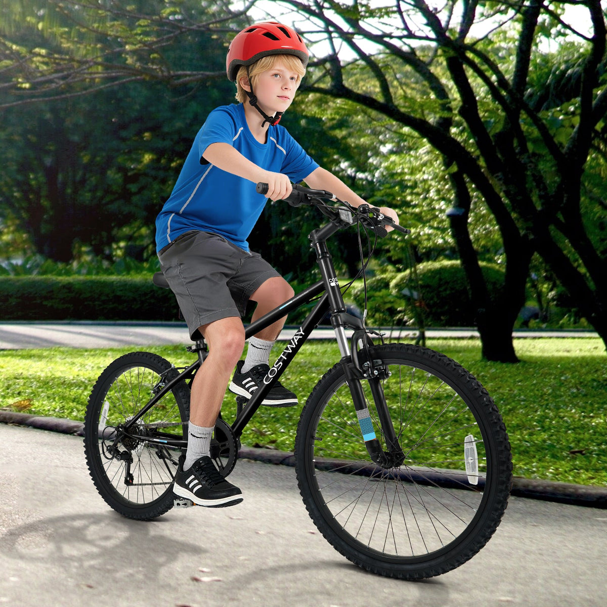 Kids' Mountain Bike – 20 or 24 Inch, Black