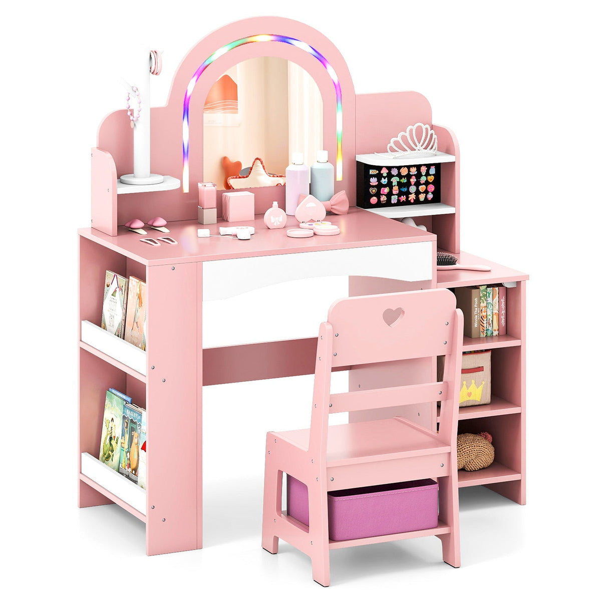 Kids' LED Light-Up Vanity Table & Chair Set