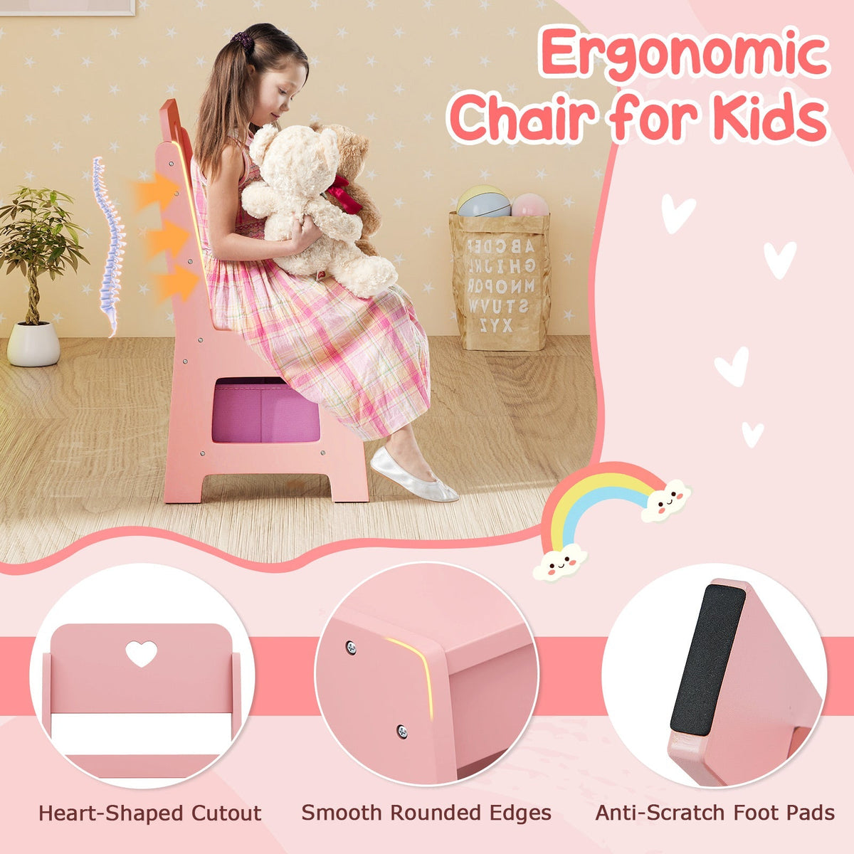 Kids' LED Light-Up Vanity Table & Chair Set