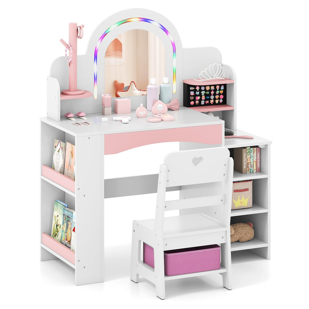 Kids' LED Light-Up Vanity Table & Chair Set