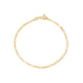 14K Solid Gold Men's Figaro Bracelet – 2mm