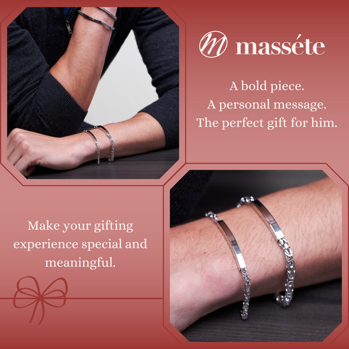 Men's 925 Sterling Silver Engravable ID Bracelet