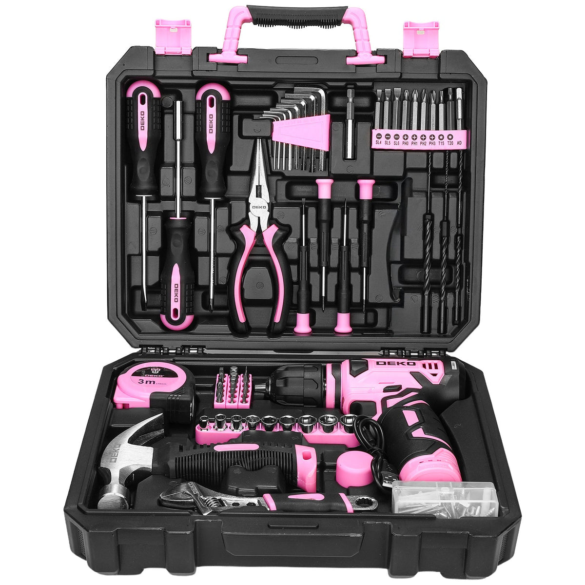 Cordless Drill & Household Tool Set, 119 Pieces