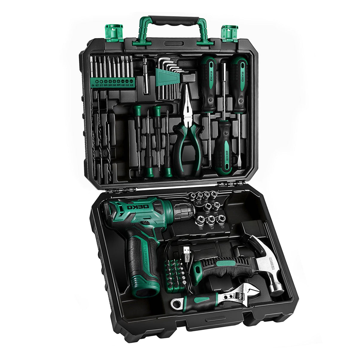 Cordless Drill & Household Tool Set, 119 Pieces