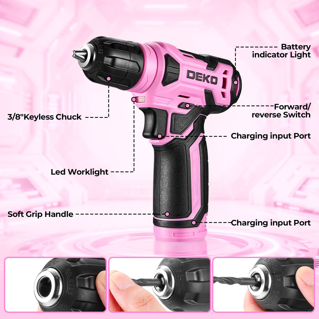 Cordless Drill & Household Tool Set, 119 Pieces
