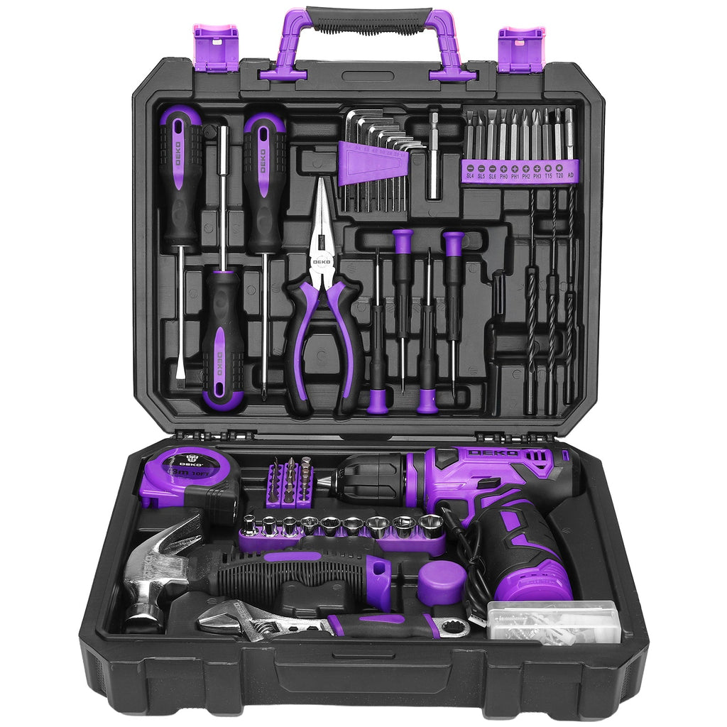 Cordless Drill & Household Tool Set, 119 Pieces