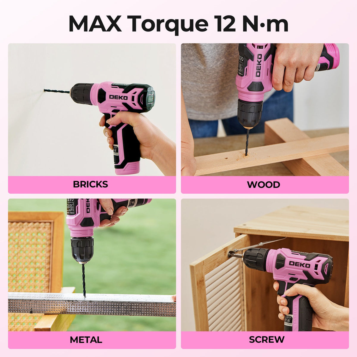 Cordless Drill & Household Tool Set, 119 Pieces