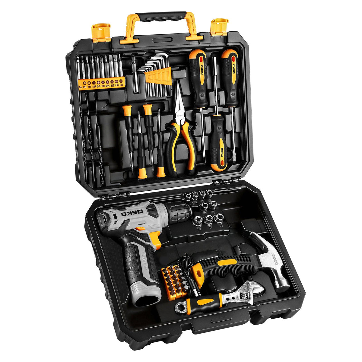 Cordless Drill & Household Tool Set, 119 Pieces