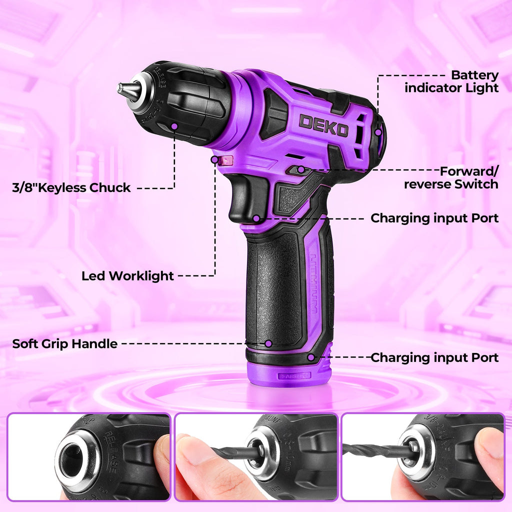 Cordless Drill & Household Tool Set, 119 Pieces