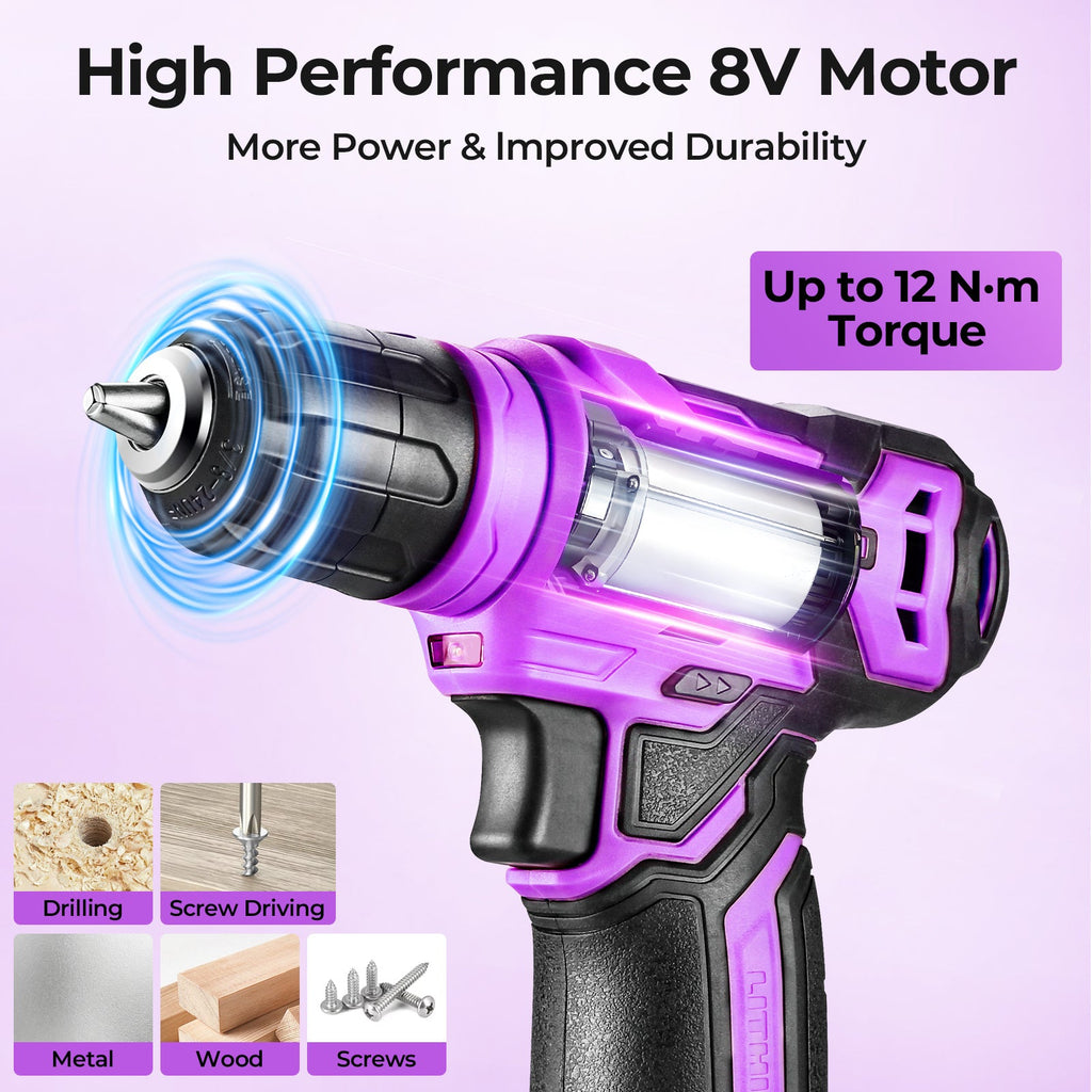 Cordless Drill & Household Tool Set, 119 Pieces