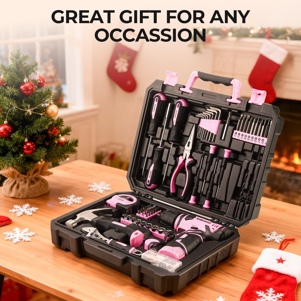 Cordless Drill & Household Tool Set, 119 Pieces