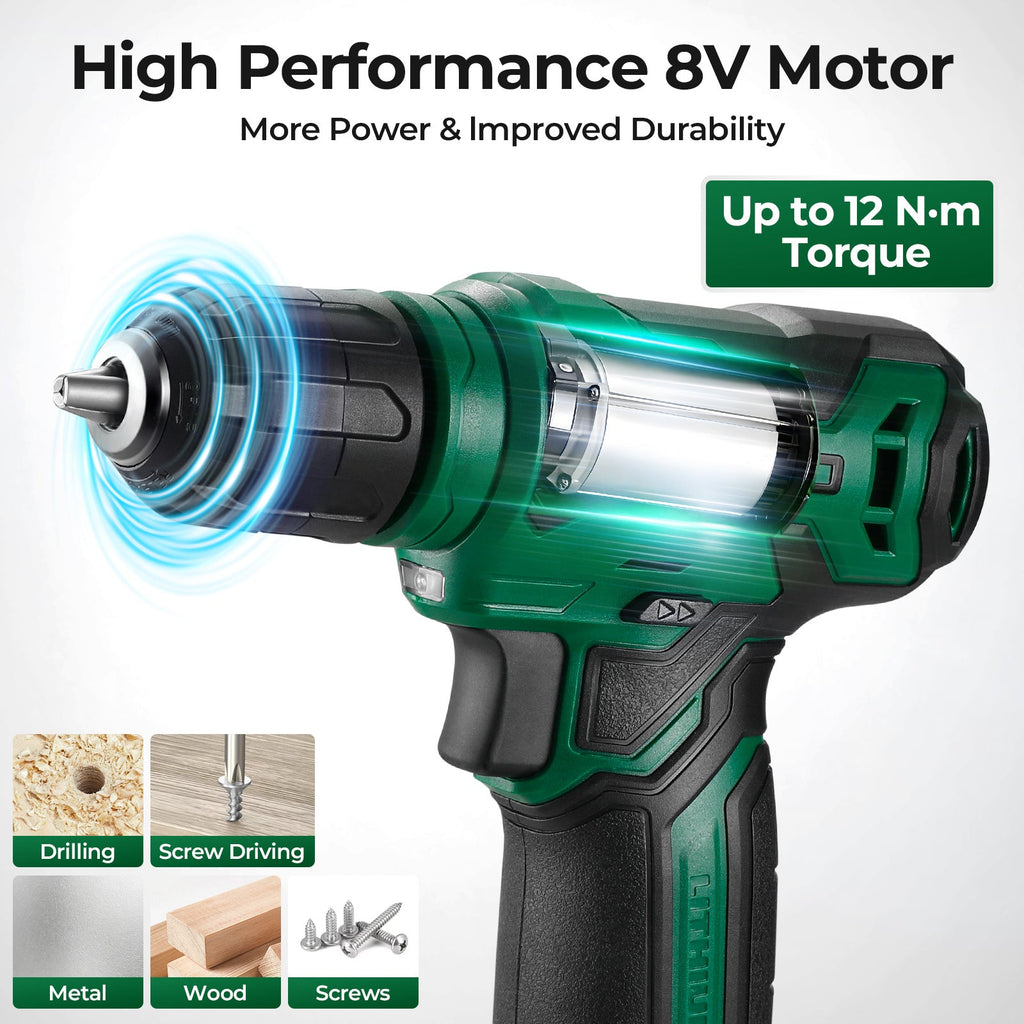 Cordless Drill & Household Tool Set, 119 Pieces