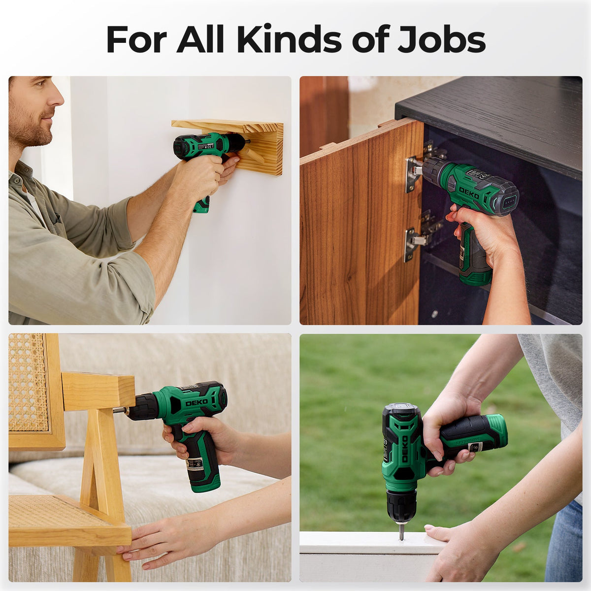 Cordless Drill & Household Tool Set, 119 Pieces