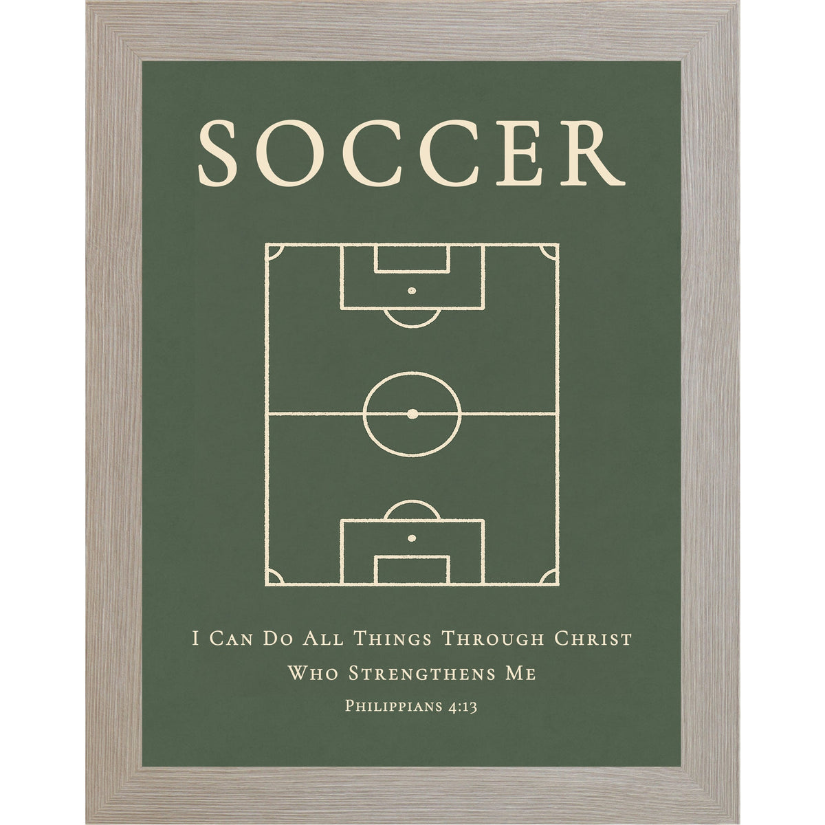 Philippians 4:13 Soccer Inspirational Wall Art