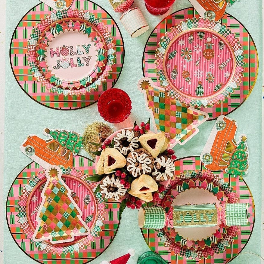 Christmas Plaid Round Placemats – Set of 10