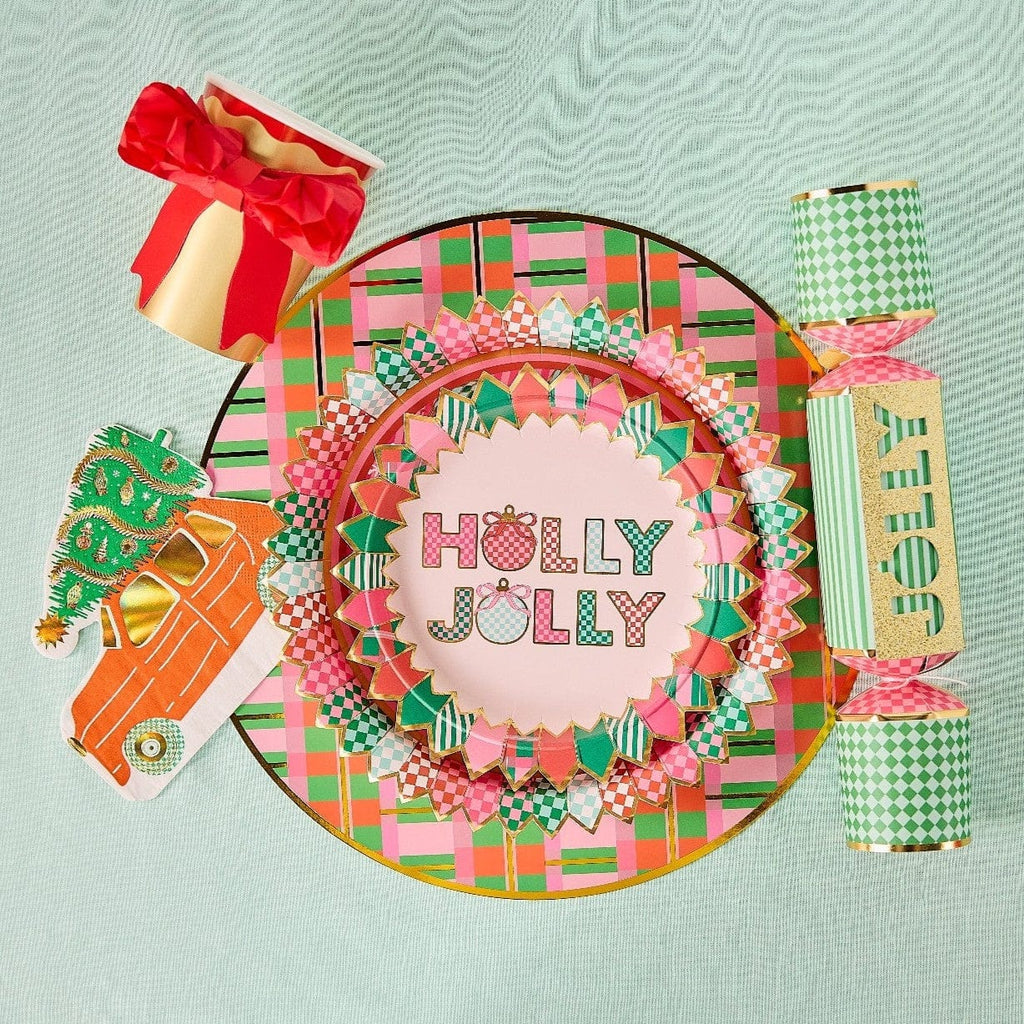 Christmas Plaid Round Placemats – Set of 10