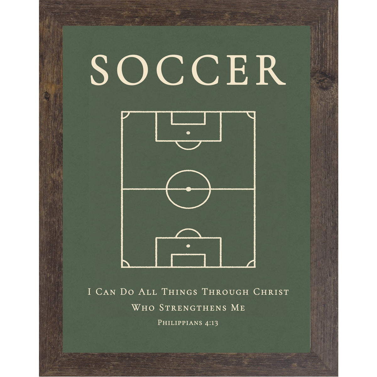 Philippians 4:13 Soccer Inspirational Wall Art
