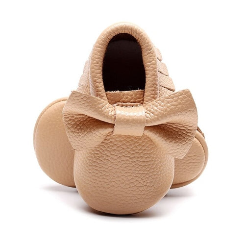 Baby First-Walker Slip-On Shoes – Fringe & Bow Styles
