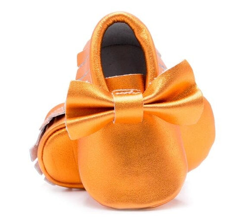 Baby First-Walker Slip-On Shoes – Fringe & Bow Styles