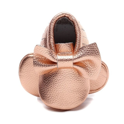 Baby First-Walker Slip-On Shoes – Fringe & Bow Styles