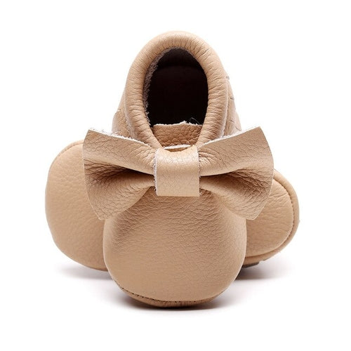 Baby First-Walker Slip-On Shoes – Fringe & Bow Styles