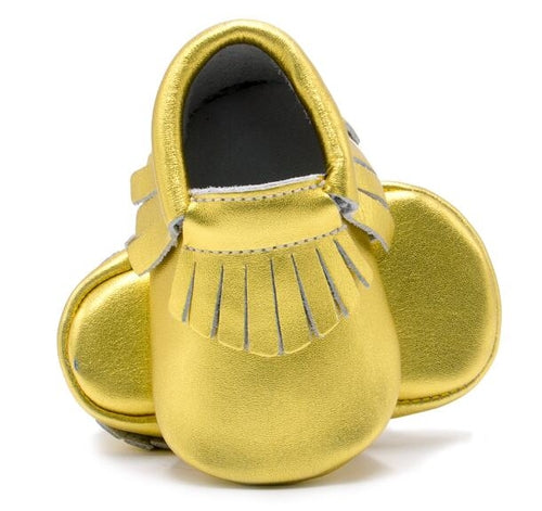 Baby First-Walker Slip-On Shoes – Fringe & Bow Styles