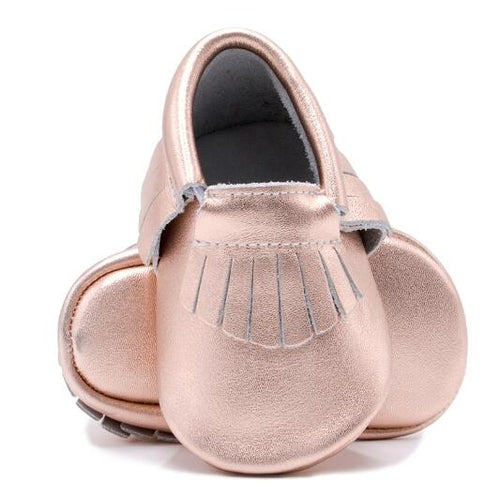 Baby First-Walker Slip-On Shoes – Fringe & Bow Styles