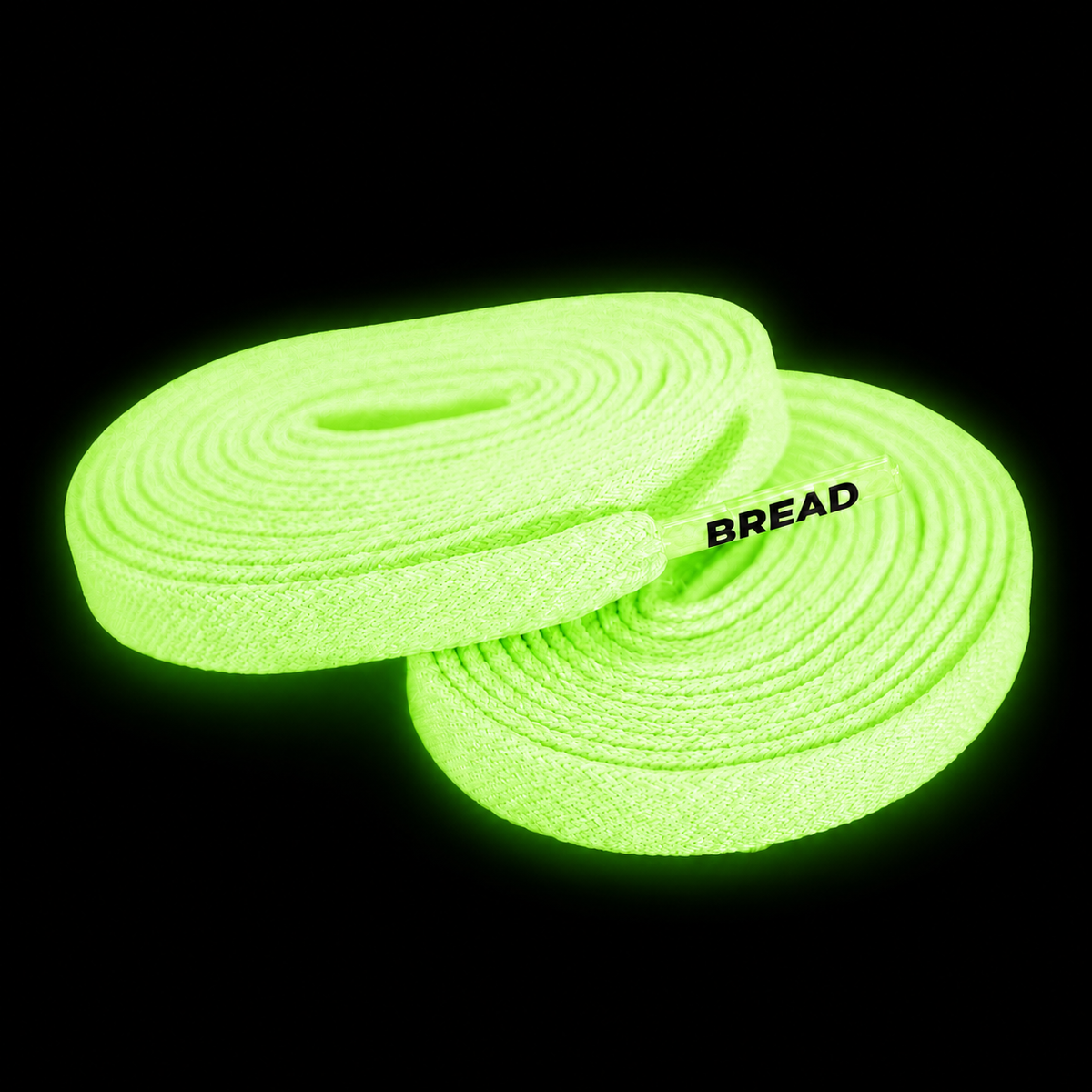Bread Laces Glow-in-the-Dark Elastic Shoelaces — Night White