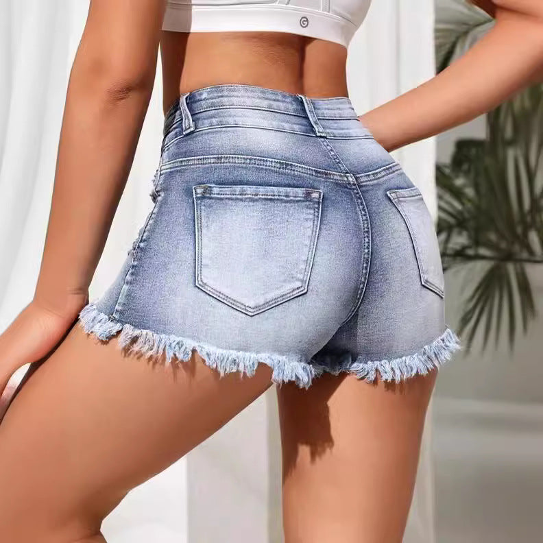 Women's Distressed Denim Shorts