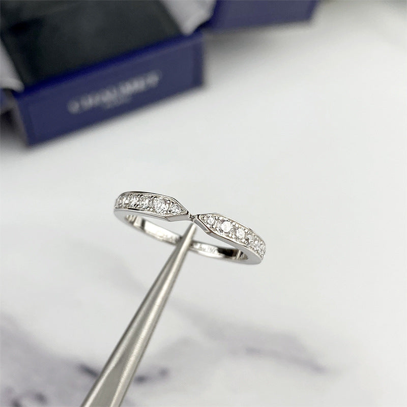 Heart Moissanite Couple Rings – 925 Silver, 18K Plated