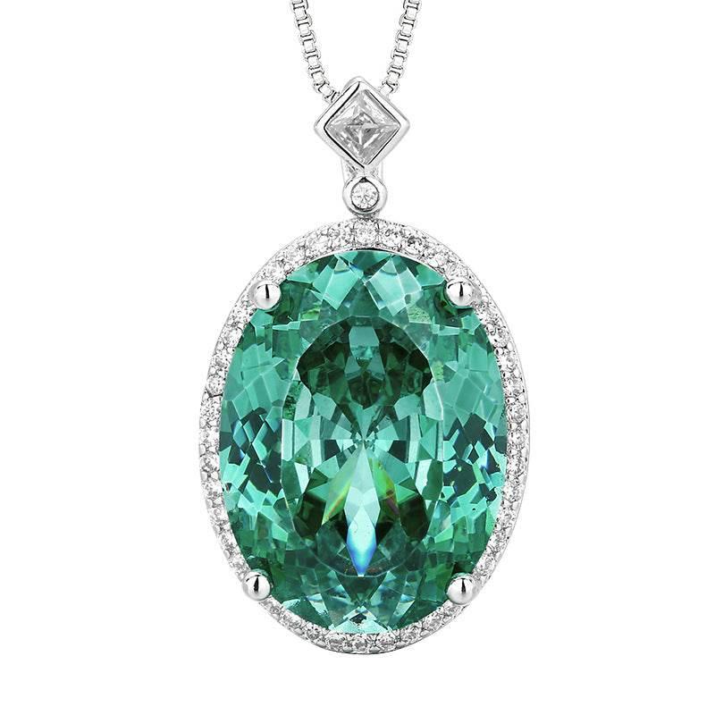 Para Green Cubic Zirconia Halo Jewelry