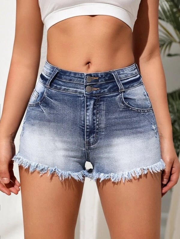 Women's Distressed Denim Shorts