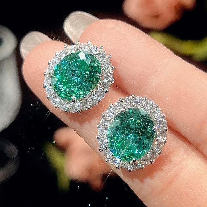 Para Green Cubic Zirconia Halo Jewelry