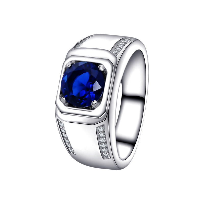 925 Sterling Silver Blue Gemstone Ring