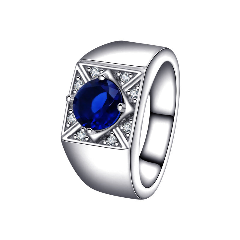 925 Sterling Silver Blue Gemstone Ring