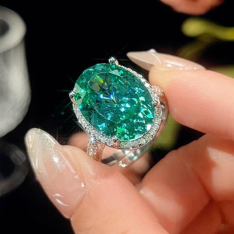 Para Green Cubic Zirconia Halo Jewelry