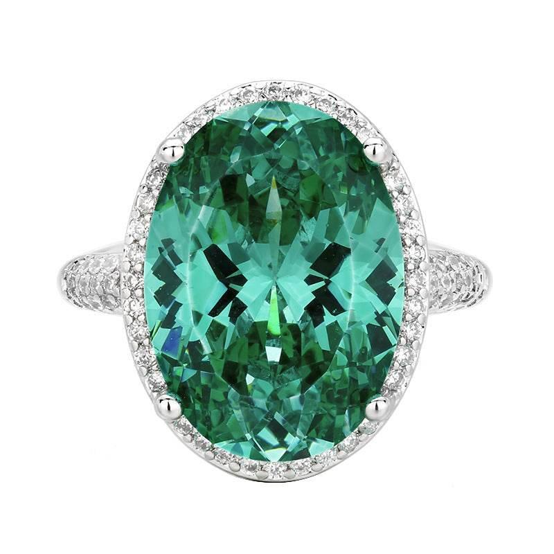 Para Green Cubic Zirconia Halo Jewelry