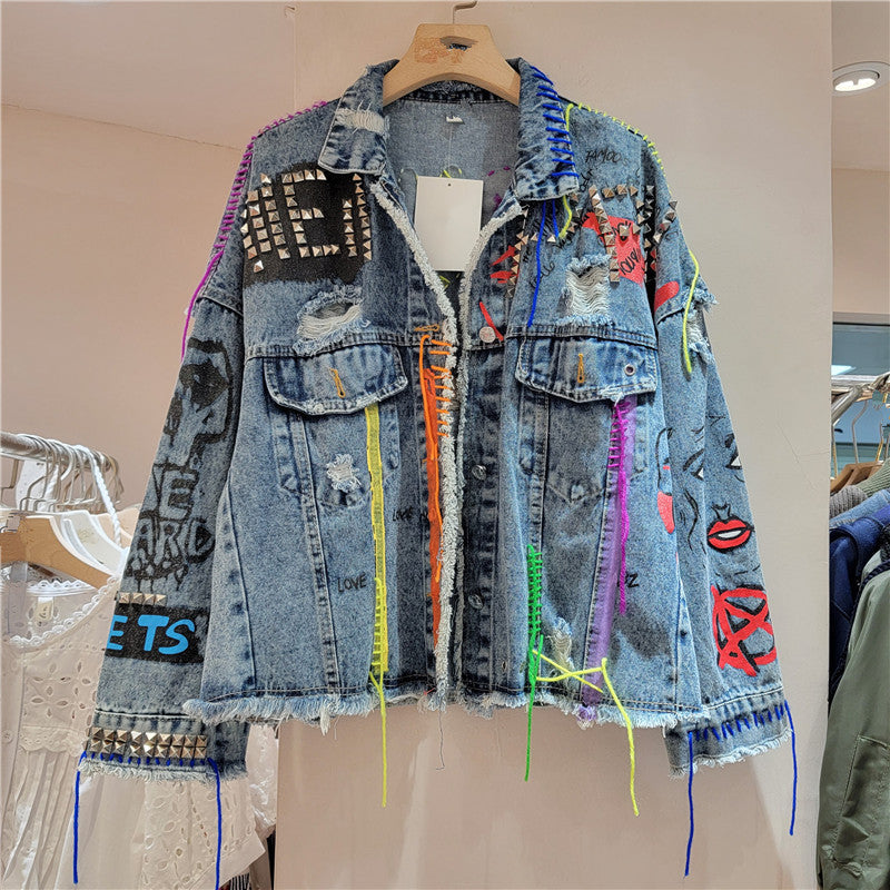 Women’s Cropped Distressed Denim Jacket